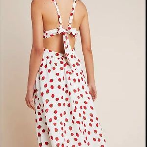 NWT 🍓 Anthropologie Yumi Kim Fraises Strawberry Midi Dress